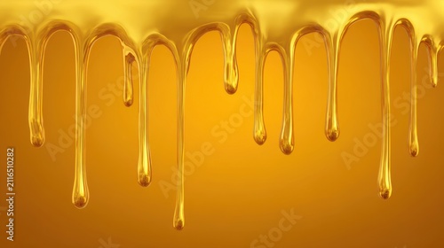 Dripping Honey Close Up Shot Golden Liquid Sweet Food Ingredient Top View Abstract Texture Background