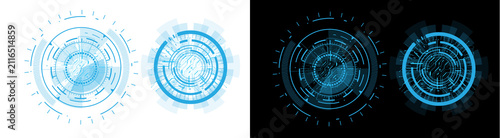 Cuadro en lienzo PNG image of blue HUD target circle sci-fi futuristic technology interface eleme