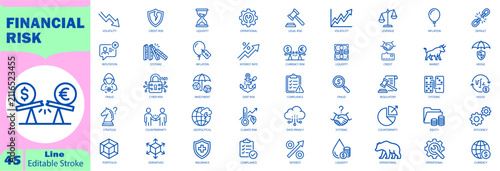 Fotografie Financial risk icons set