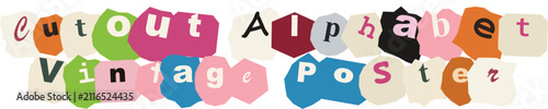 Creative Ransom Note Style Lettering Set Featuring Cutout Paper Alphabet Characters