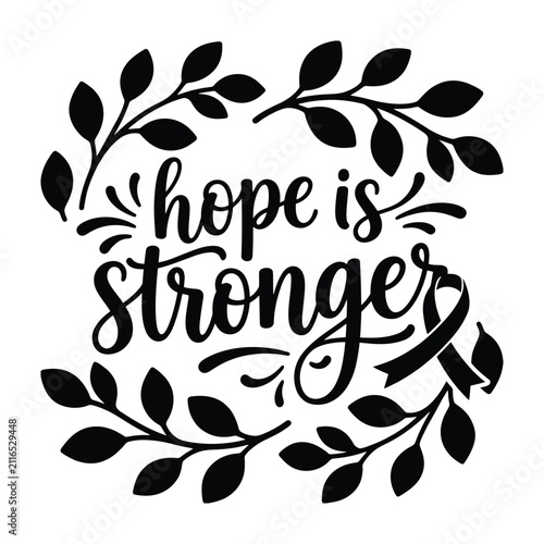Hopeful Inspirational Text Surrounded By Leafy Branches Design