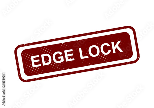 фотографія Red edge lock stamp with text label illustration