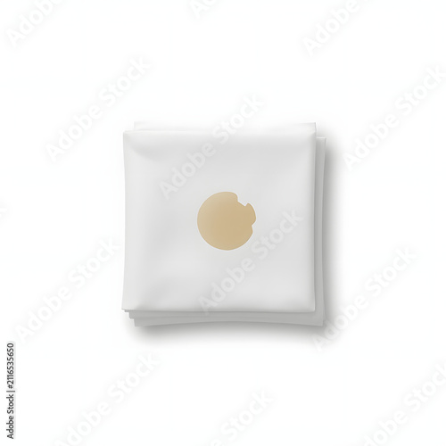 Folded White Fabric with Gold Circular Mark AI Generated Illustration