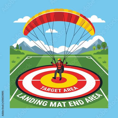 Paraglider Landing Target Area Extreme Sports Adventure