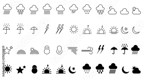 weather forecast icon set vector collection