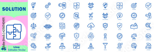 Фотография Solution line icons set