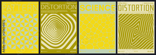 Wavy backdrop. Dynamic effect. Optic art. Illustration of squaress. Cell structure. Background of many triangles. Cover design template. Vector for brochure, poster, flyer or banner.