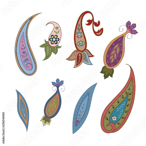 Paisley collection. Vector illustration, ethnic motif
