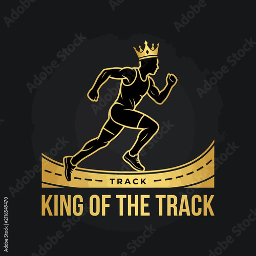 King Of The Track Silhouette Athletic Champion Royalty