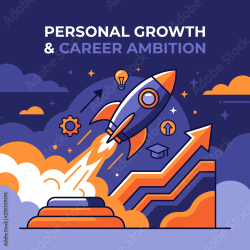 Launching A Rocket Of Personal Growth And Career Ambition Towards Success