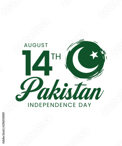 Pakistan independence day logo, Typography of the Name of Muslim Country 