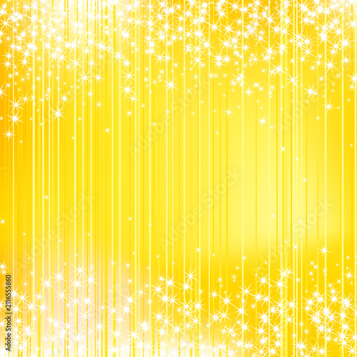 Bright Yellow Holiday Background with Stars. Vector illustration