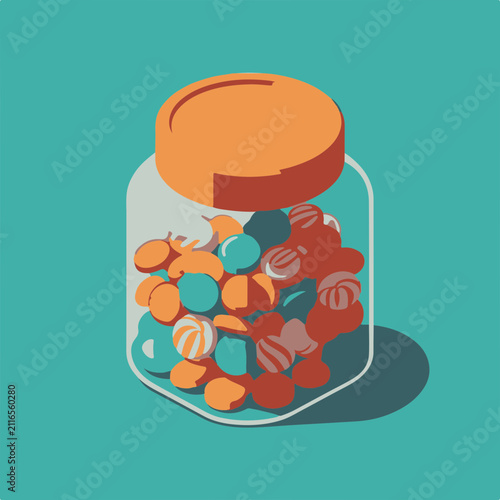 Vibrant Isometric Candy Jar Icon