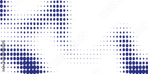 Abstract Blue Halftone Dots Wave Border Background with Modern Geometric Pattern Vector Design