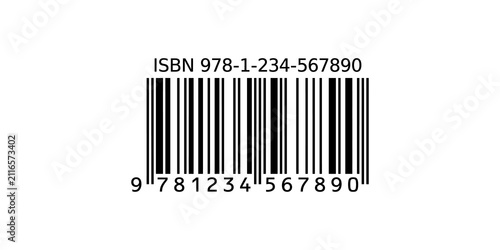Fotografía ISBN 13 barcode illustration for book identification and retail publishing on tr