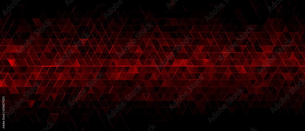 Fototapeta premium Dark red abstract geometric design featuring textured triangles on the background