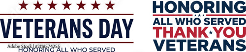 Foto Veterans day typography design honoring all who served with patriotic red white