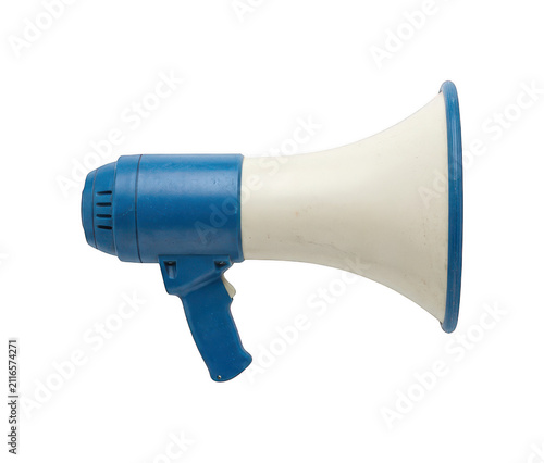 Фотография Blue plastic megaphone png white plastic megaphone cutout classic style megaphon
