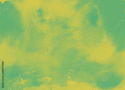 Abstract watercolor background featuring soft washes of fresh green, lime, yellow, and subtle teal blended with organic textures and smooth gradients. The hand-painted design creates a natural.