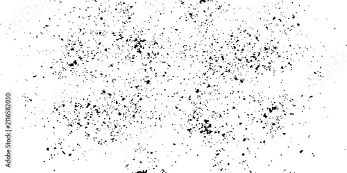 Fotografía Abstract Black Specks on White Background: A dynamic, abstract composition featuring scattered black specks or particles against a clean white background