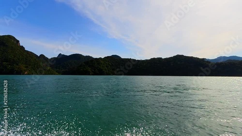 lake in the mountains and blue sky 