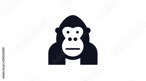Quadro su tela Minimalist gorilla face logo icon design.