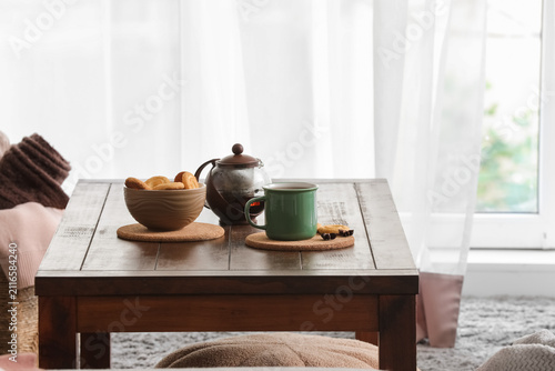 Cozy living room scene with...
