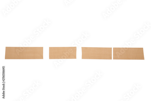 Four pieces of brown kraft ...