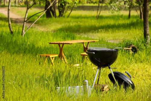 Modern brazier near table i...