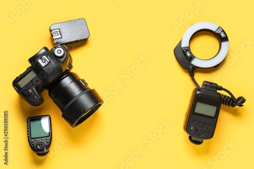 Modern photo camera with pr...