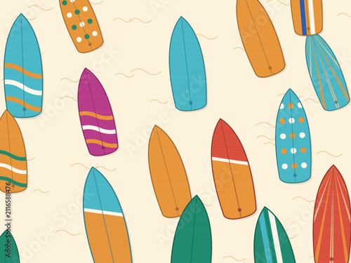 Photography Surfboards Pattern Colorful Beach Summer Background
