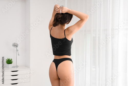 Pretty young woman in under...
