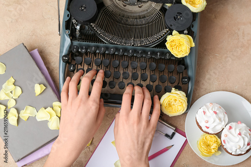 Female hands with vintage t...