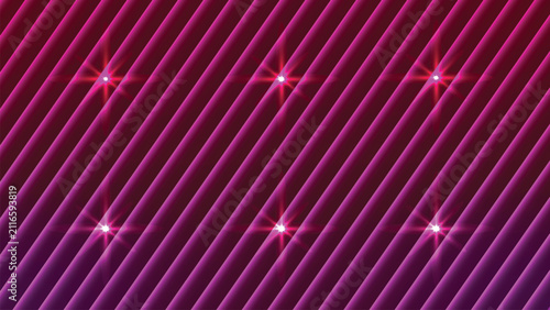 Dark Purple and Magenta Diagonal Slats Abstract Texture with Glowing Flares