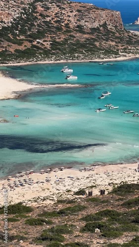 beautiful nature of Balos beach, Crete Greece, toned