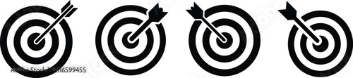 black and white illustration of targets hit by arrows