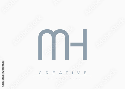 MH Creative Minimalist Logo Design For Branding And Modern Corporate Identity. letter logo design