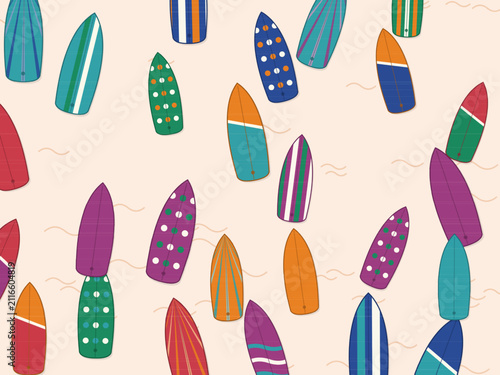 Photography Surfboards Pattern Colorful Beach Summer Background