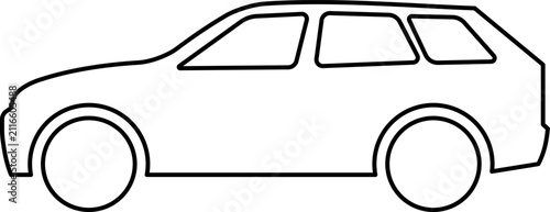 Canvastavla Simple line art drawing of a family station wagon car side view
