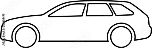 Canvastavla Simple line drawing of a station wagon car profile