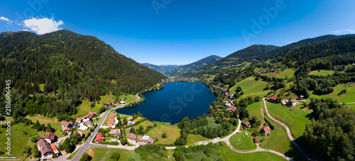 Feldsee Lake Surrounded by Alpine Mountains in Carinthia, Austria
