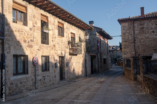 Historic stone street in Vinuesa, Soria, Spain
