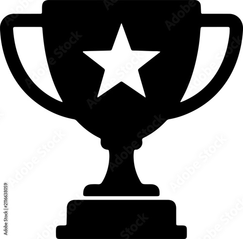 Quadro su tela Clean graphic illustration of a classic award trophy cup with a star, symbolizin