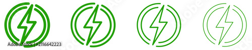 Lightning bolt line icon for energy and power