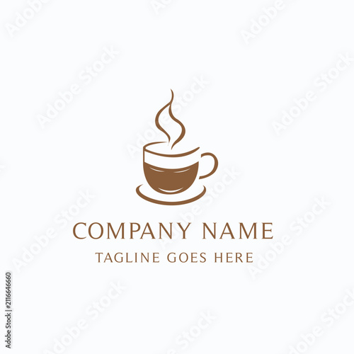 Obraz na plátně Modern cafe, coffee, and tea cup logo design template featuring a stylish beverage cup symbol