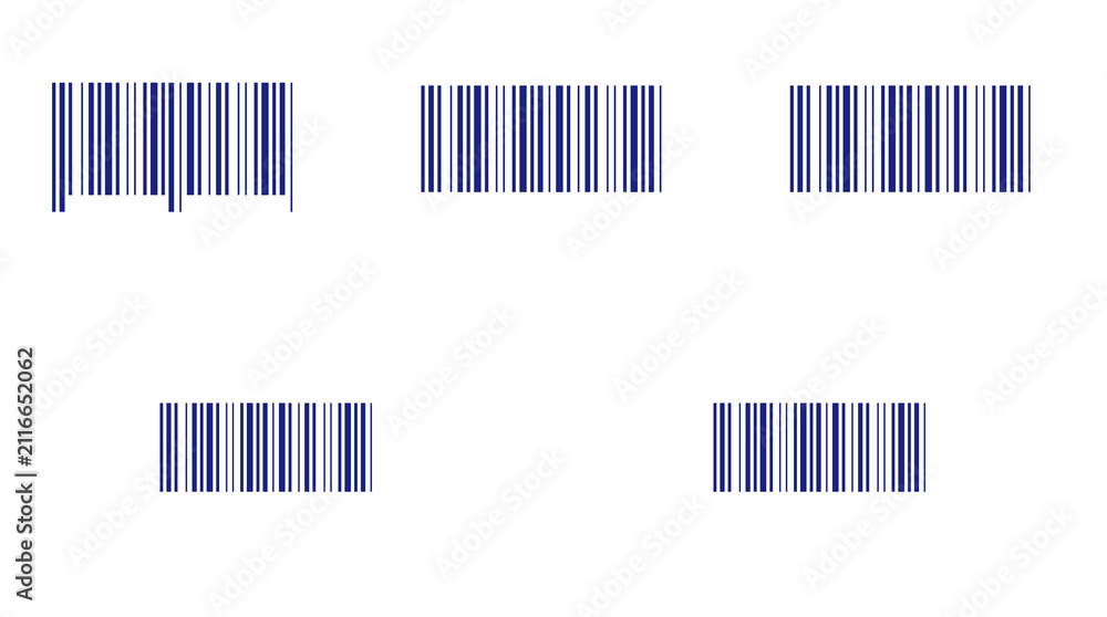 Obraz premium Barcode Graphic Collection Retail Scanning Vector 