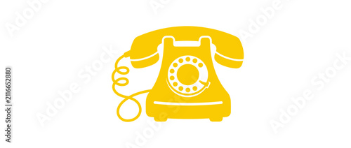 Принти на полотні Vintage Rotary Phone Icon Isolated on White