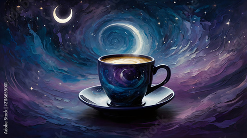 night sky with moon and stars