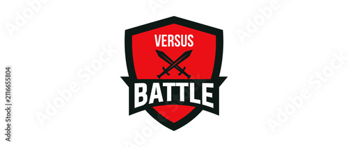 Bild auf Leinwand Versus Battle Competition Emblem with Crossed Swords