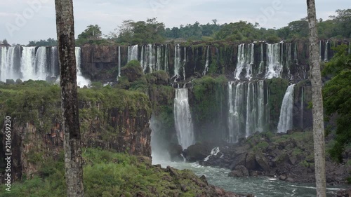 Iguazu Falls Waterfalls in Argentina and Brazil at the Triple Frontier

